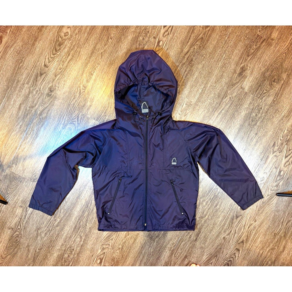 Sierra Designs Men's Small S Black Hooded Windbreaker Jacket Full Zip